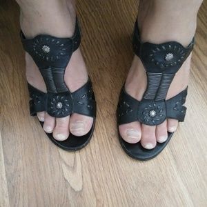 Vtg Boho Womens wedge sandal